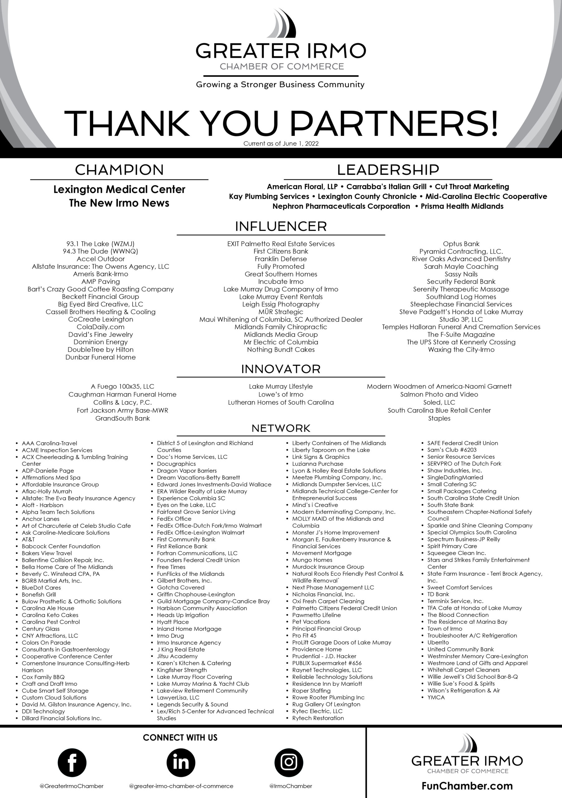 Thank You Featured Partners sheet june 2022