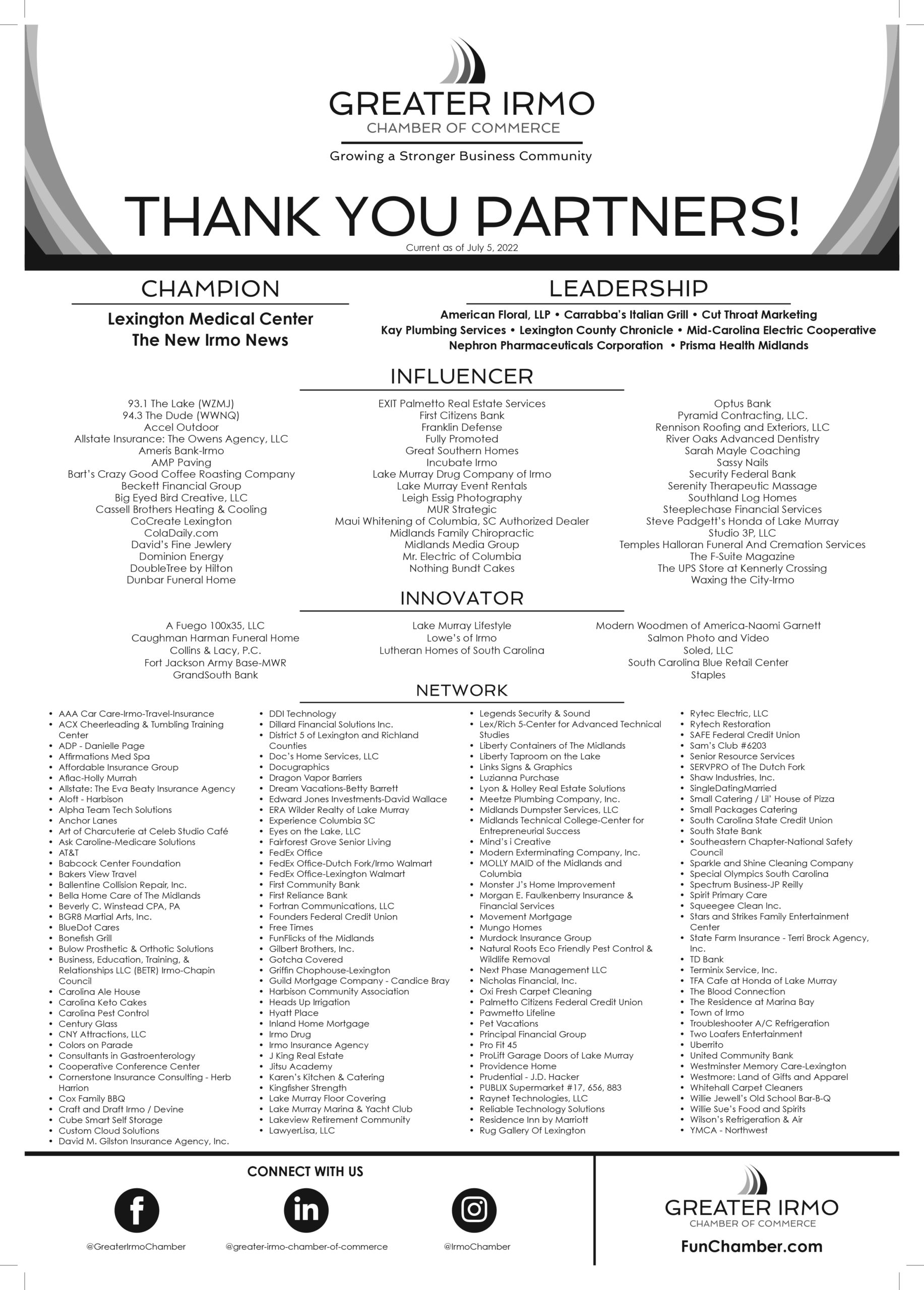 July Thank You Partners